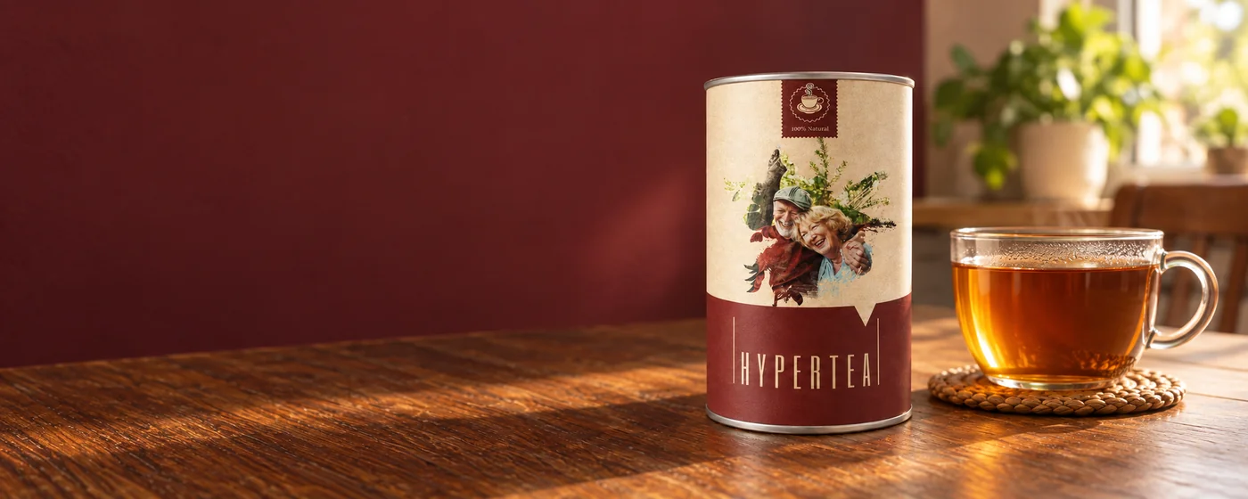 Hypertea na drvenom stolu u domu